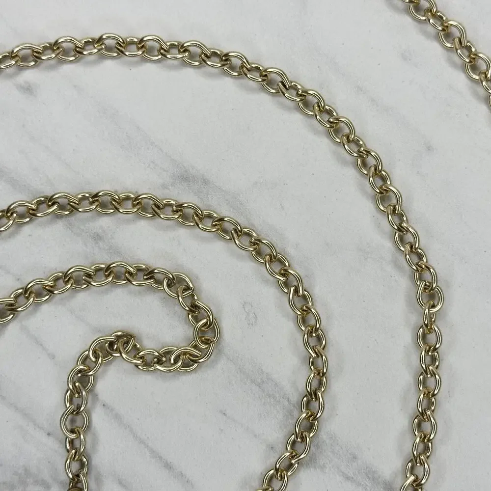 Gold Tone Rolo Chain Belt Extra Long One Size (OS) ✨